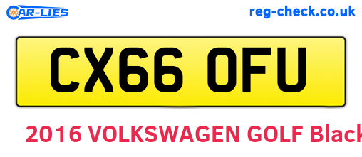 CX66OFU are the vehicle registration plates.