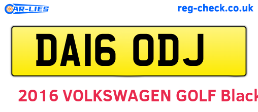 DA16ODJ are the vehicle registration plates.