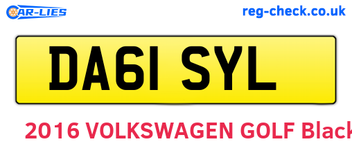 DA61SYL are the vehicle registration plates.