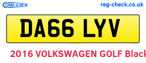DA66LYV are the vehicle registration plates.