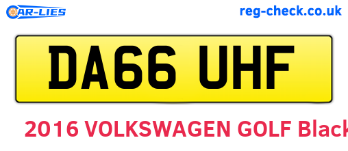 DA66UHF are the vehicle registration plates.