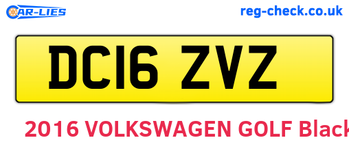 DC16ZVZ are the vehicle registration plates.