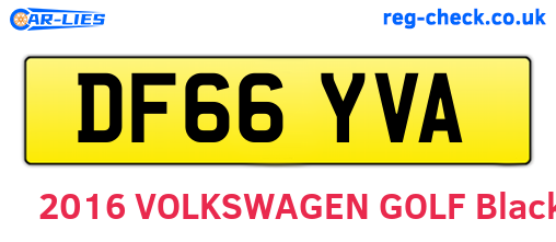 DF66YVA are the vehicle registration plates.