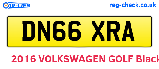 DN66XRA are the vehicle registration plates.