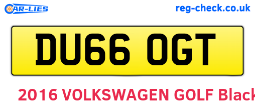 DU66OGT are the vehicle registration plates.