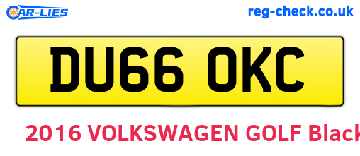 DU66OKC are the vehicle registration plates.