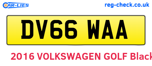 DV66WAA are the vehicle registration plates.