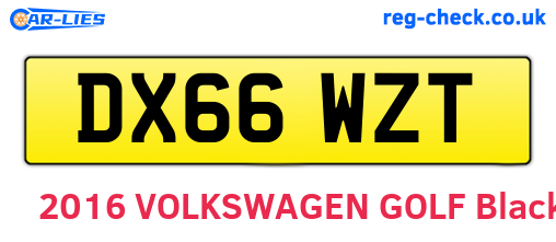 DX66WZT are the vehicle registration plates.