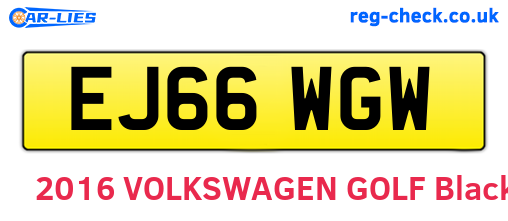 EJ66WGW are the vehicle registration plates.