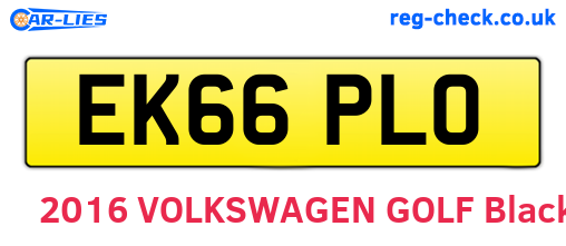 EK66PLO are the vehicle registration plates.