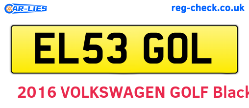 EL53GOL are the vehicle registration plates.