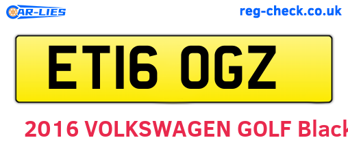 ET16OGZ are the vehicle registration plates.