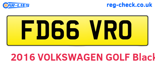 FD66VRO are the vehicle registration plates.