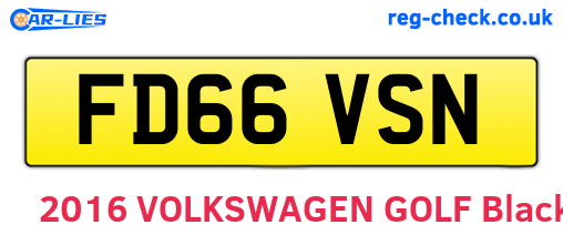 FD66VSN are the vehicle registration plates.