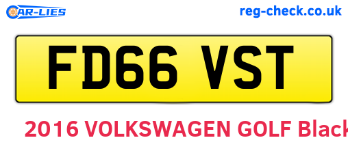 FD66VST are the vehicle registration plates.