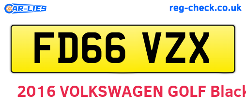 FD66VZX are the vehicle registration plates.