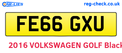 FE66GXU are the vehicle registration plates.