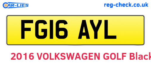 FG16AYL are the vehicle registration plates.