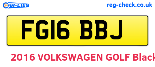FG16BBJ are the vehicle registration plates.