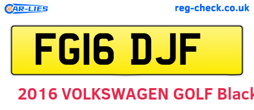 FG16DJF are the vehicle registration plates.