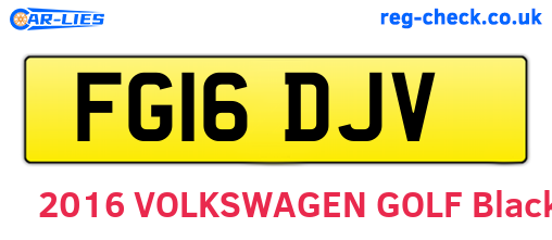 FG16DJV are the vehicle registration plates.