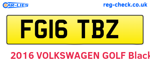 FG16TBZ are the vehicle registration plates.