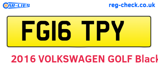FG16TPY are the vehicle registration plates.