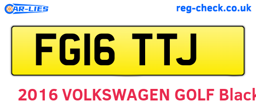 FG16TTJ are the vehicle registration plates.