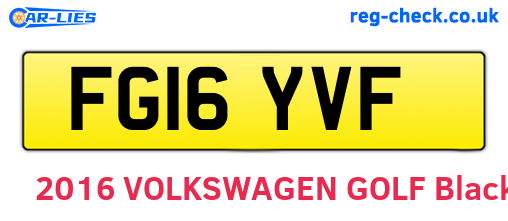 FG16YVF are the vehicle registration plates.