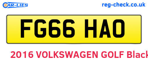 FG66HAO are the vehicle registration plates.