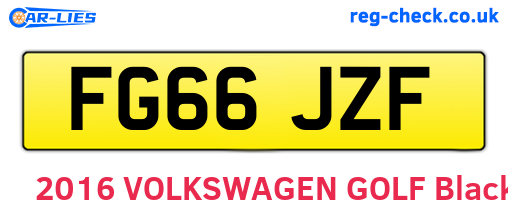 FG66JZF are the vehicle registration plates.