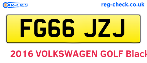 FG66JZJ are the vehicle registration plates.
