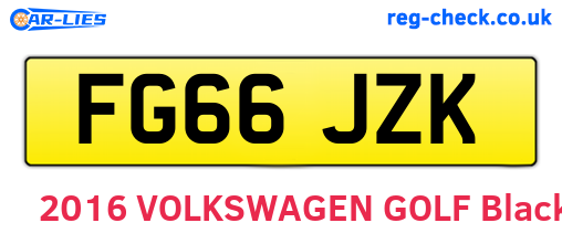 FG66JZK are the vehicle registration plates.