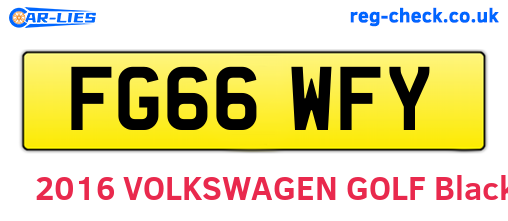 FG66WFY are the vehicle registration plates.