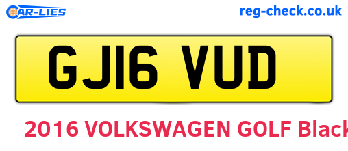 GJ16VUD are the vehicle registration plates.
