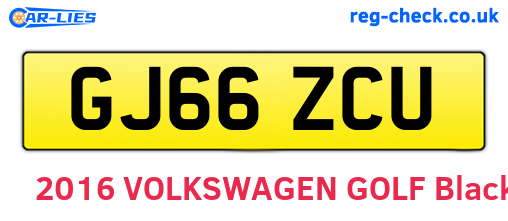 GJ66ZCU are the vehicle registration plates.