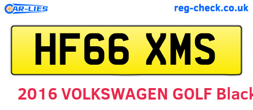 HF66XMS are the vehicle registration plates.