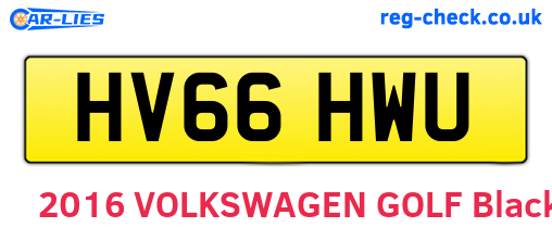 HV66HWU are the vehicle registration plates.