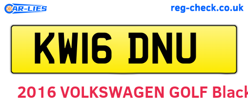 KW16DNU are the vehicle registration plates.