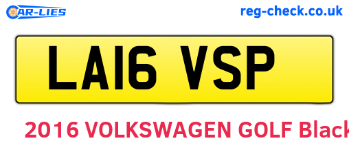 LA16VSP are the vehicle registration plates.