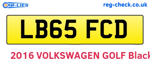 LB65FCD are the vehicle registration plates.