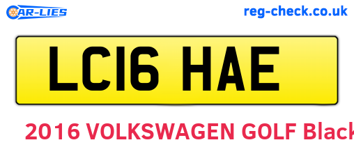 LC16HAE are the vehicle registration plates.