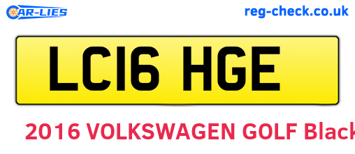 LC16HGE are the vehicle registration plates.
