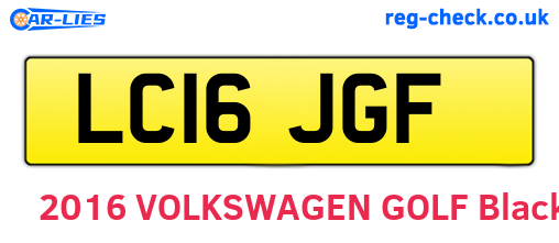 LC16JGF are the vehicle registration plates.