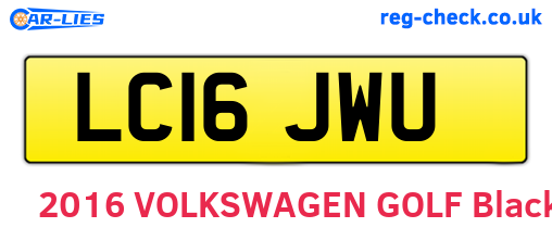 LC16JWU are the vehicle registration plates.