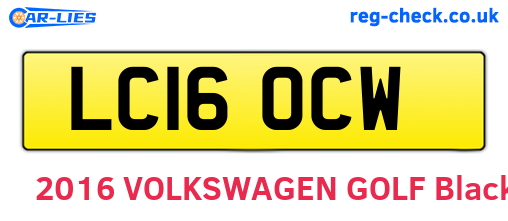 LC16OCW are the vehicle registration plates.