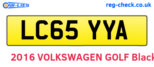 LC65YYA are the vehicle registration plates.