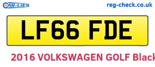 LF66FDE are the vehicle registration plates.
