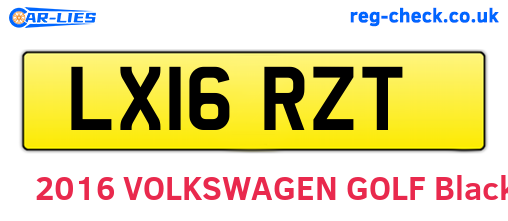 LX16RZT are the vehicle registration plates.