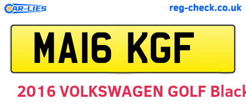 MA16KGF are the vehicle registration plates.